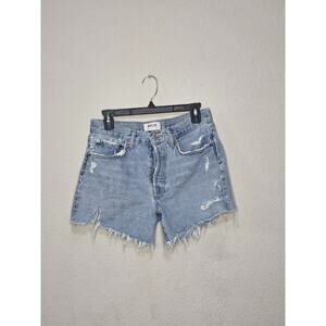 Agolde Parker Vintage Cut Off Short Distressed Frayed Button Fly Jean Shorts 26